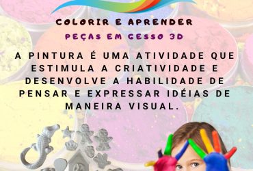 Kit Colorir e Aprender – Miniaturas em Gesso 3D – 50 Peças